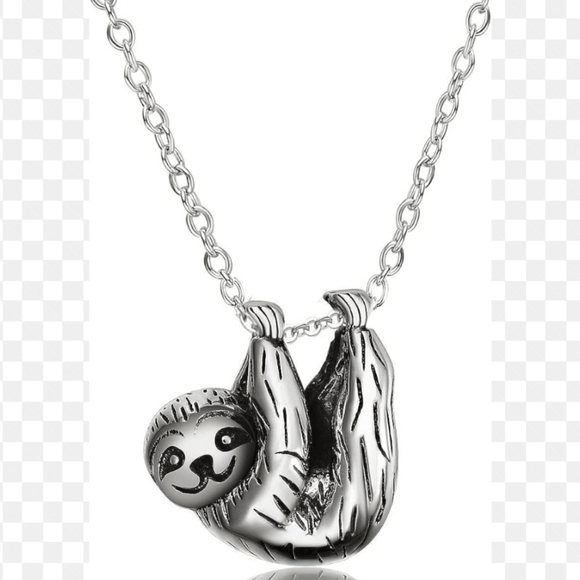 Sloth Silver Necklace- NWT - Picture 1 of 4